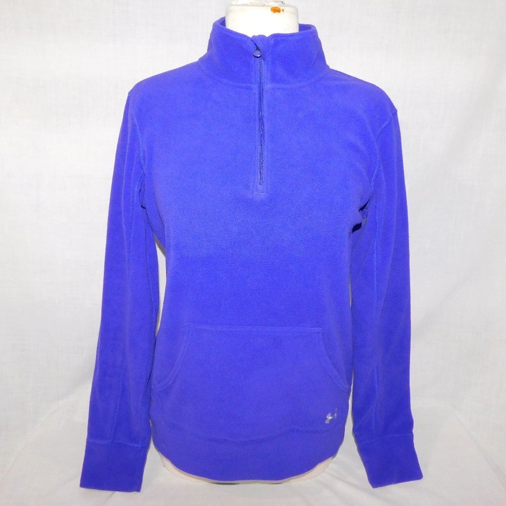 Under Armour Semi Fitted Pullover 1/4 zip Purple Fleece Jacket Sweater Womens M